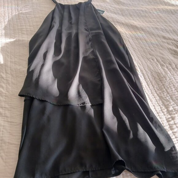 Black XL Halter Mini Cocktail Dress Womens XL Stella Luce Simple Formal Layering - Picture 3 of 5